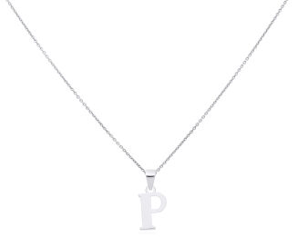 Srebrna literka P gładka zawieszka pr.925 - 2