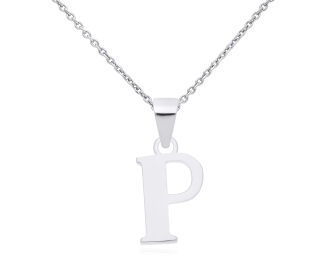 Srebrna literka P gładka zawieszka pr.925 - 3
