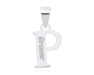 Srebrna literka P gładka zawieszka pr.925 - 4