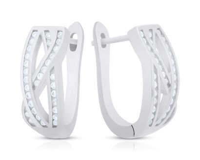 Kolczyki srebrne z cyrkoniami angielskie pr.925