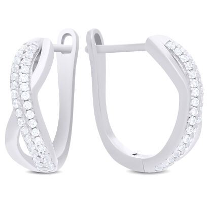 Kolczyki srebrne angielskie zapięcie cyrkonie 925