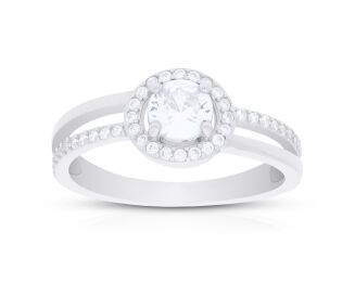 Pierścionek srebrny ozdobiony cyrkoniami pr.925 - 2