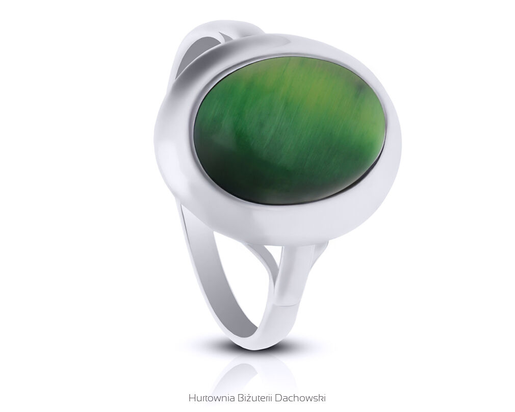 Pierścionek srebrny z naturalnym Tygrysim Okiem