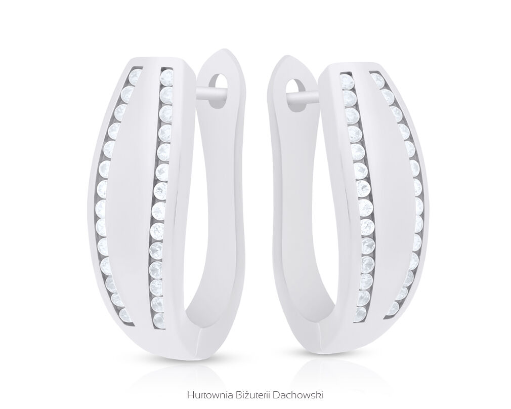 Kolczyki srebrne na angielskim zapięciu cyrkonie