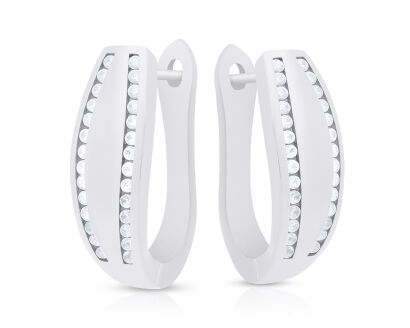 Kolczyki srebrne na angielskim zapięciu cyrkonie