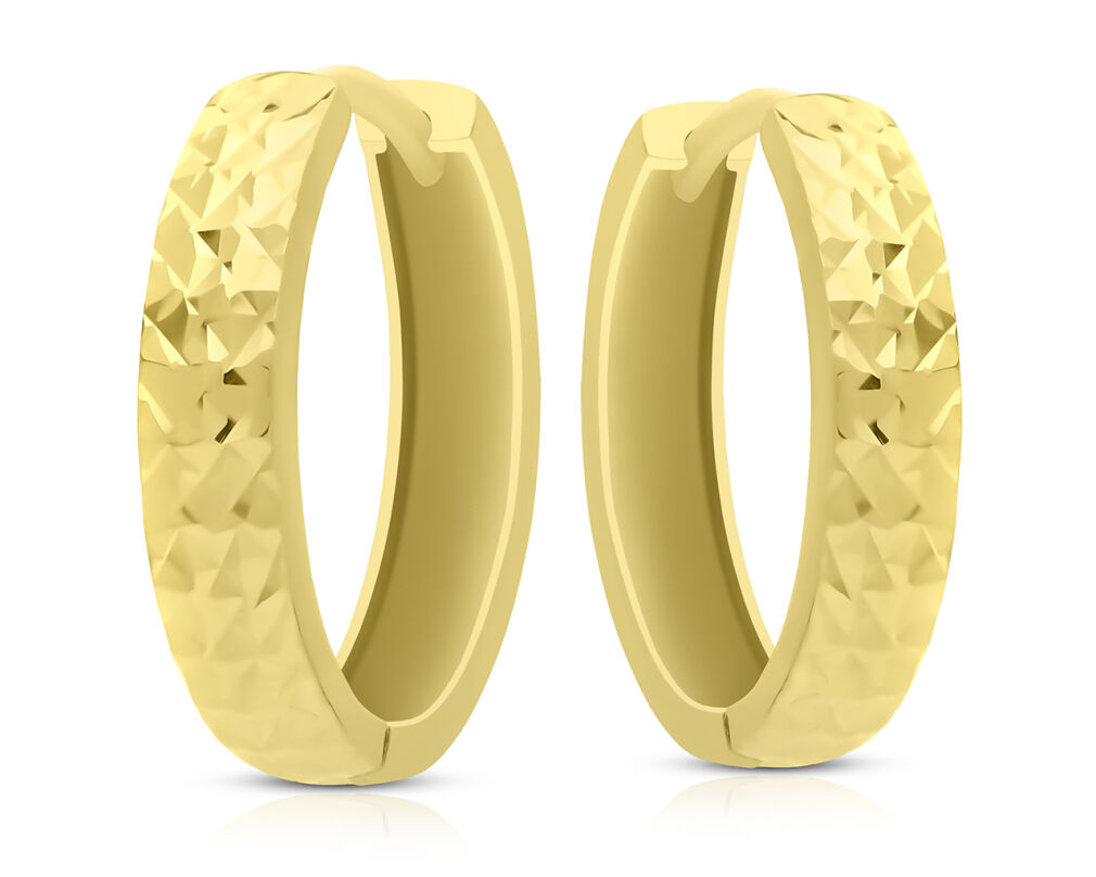 Kolczyki koła złote pr.585 diamentowane