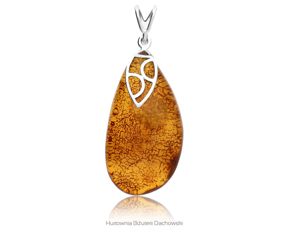 Zawieszka z bursztynem naturalnym srebro pr.925