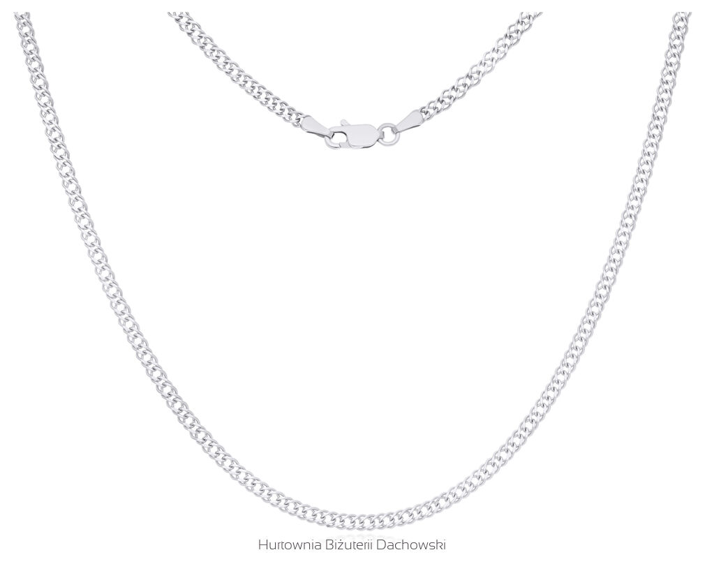 Łańcuszek srebrny rodowany splot Rombo pr.925