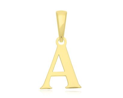Złota literka A zawieszka gładka pr.585