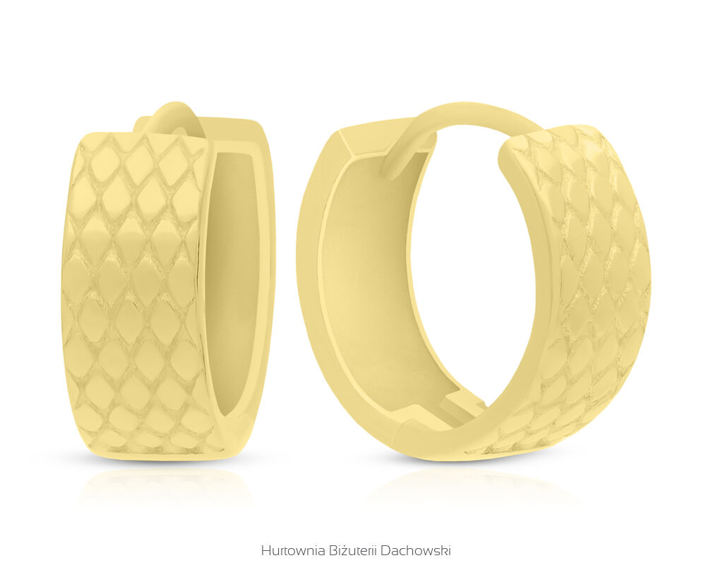 Kolczyki koła srebrne pozłacane szerokie pr.925