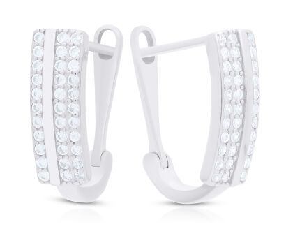 Kolczyki srebrne angielskie z cyrkoniami pr.925