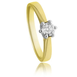 Pierścionek złoty pr.585 z brylantem 0,08ct