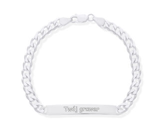 Branoletka srebrna męska z blaszką pod grawer - 2