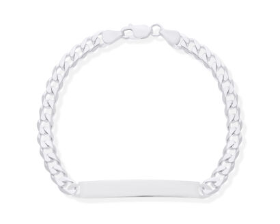 Branoletka srebrna męska z blaszką pod grawer