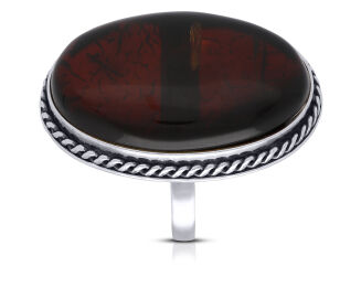 Pierścionek srebrny z bursztynem naturalnym pr.925 - 2