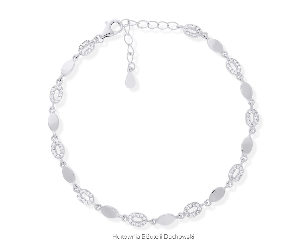 Bransoletka srebrna z cyrkoniami pr.925