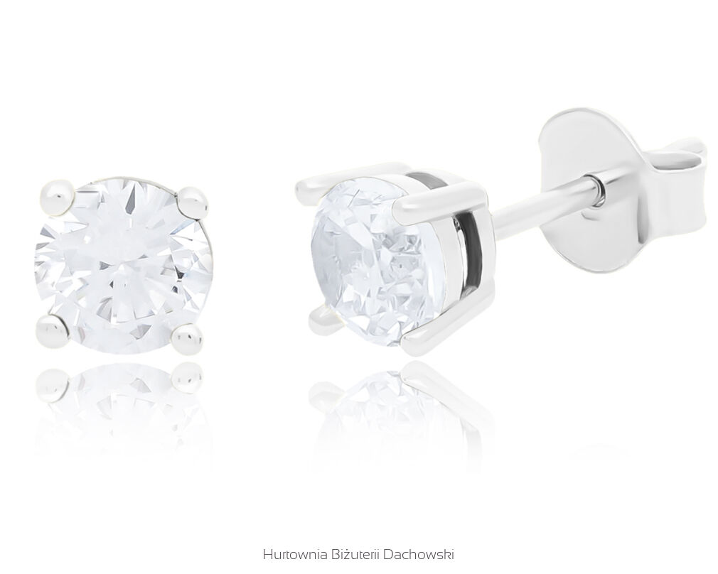 Kolczyki srebrne z cyrkonią na sztyfcie pr.925