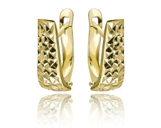 Kolczyki złote pr.585 angielskie diamentowane - 2