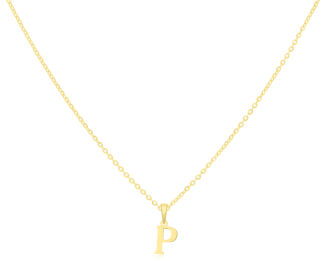 Złota literka P zawieszka gładka pr.585 - 2