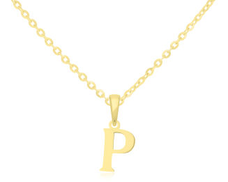 Złota literka P zawieszka gładka pr.585 - 3