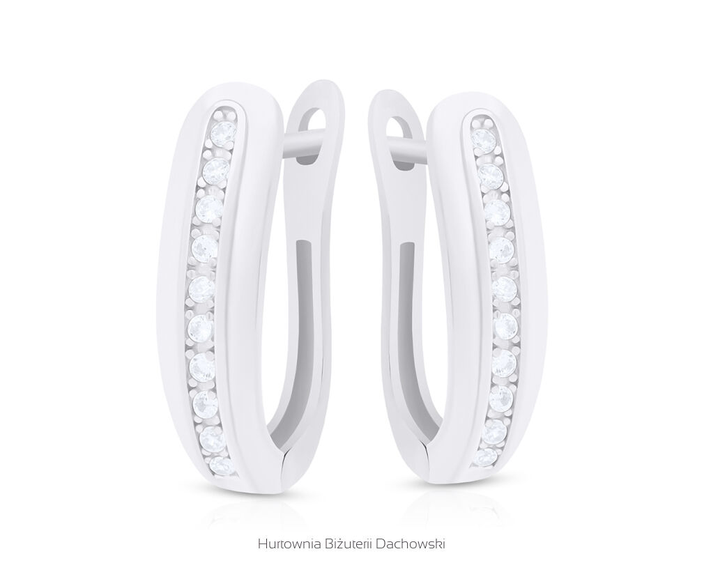 Kolczyki srebrne 925 angielskie z cyrkoniami