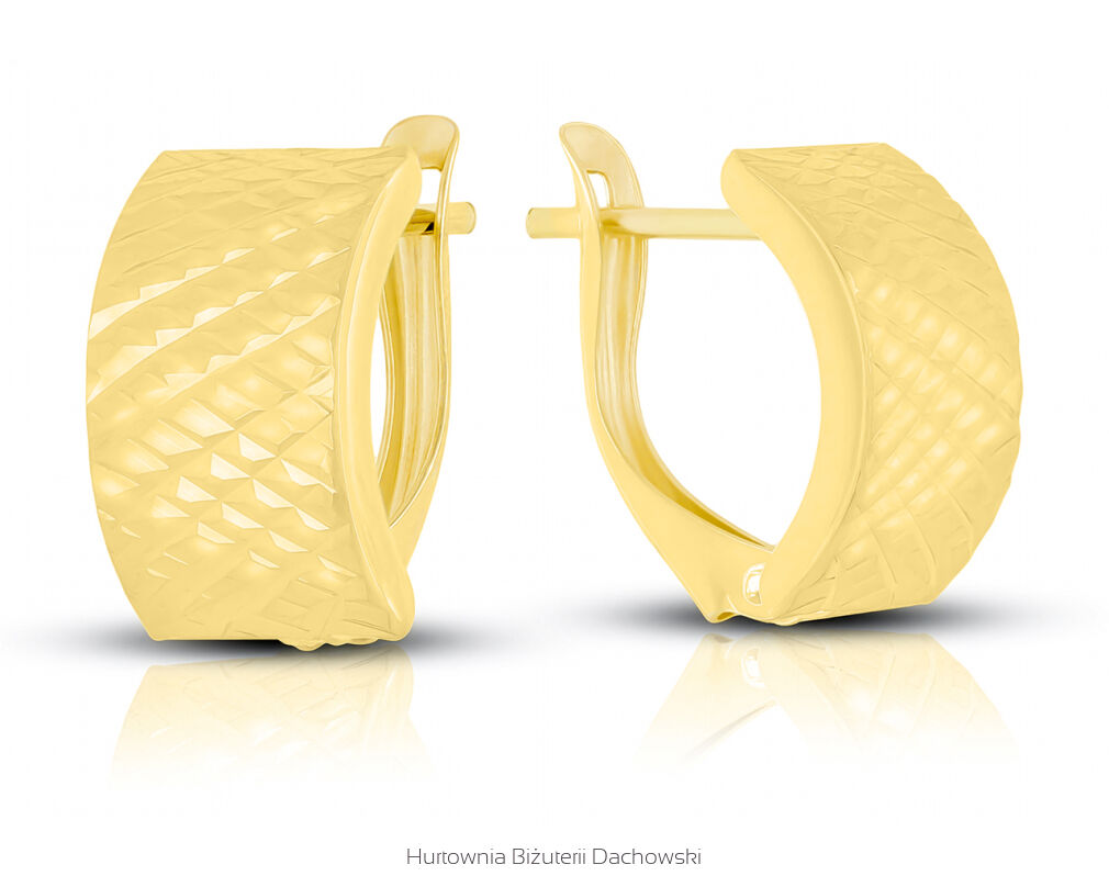 Kolczyki złote 585 angielskie diamentowane