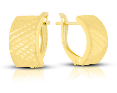 Kolczyki złote 585 angielskie diamentowane