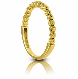 Złoty pierścionek z diamentowanymi kuleczkami