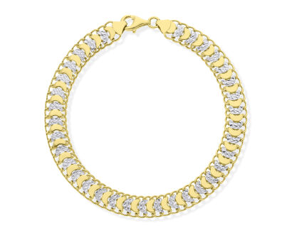 Złota bransoletka diamentowana szeroka pr.585