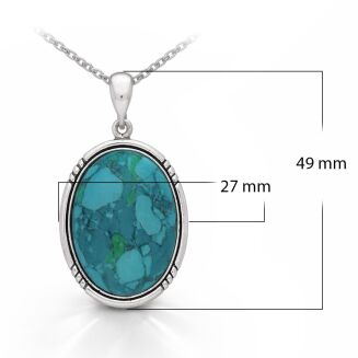 Zawieszka srebrna 925 z chryzokolą owal - 3