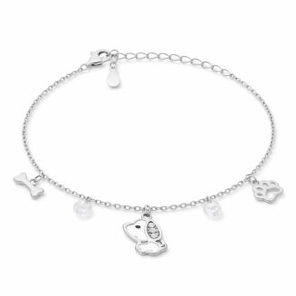 Bransoletka srebrna 925 piesek łapka kostka - 3