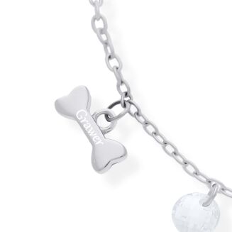 Bransoletka srebrna 925 piesek łapka kostka - 4