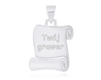 Srebrna zawieszka gładka pod grawer - 4