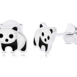 Kolczyki srebrne dla dziecka pandy sztyft