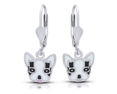 Kolczyki srebrne z pieskami wiszące pr.925