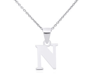 Srebrna literka N gładka zawieszka pr.925 - 3