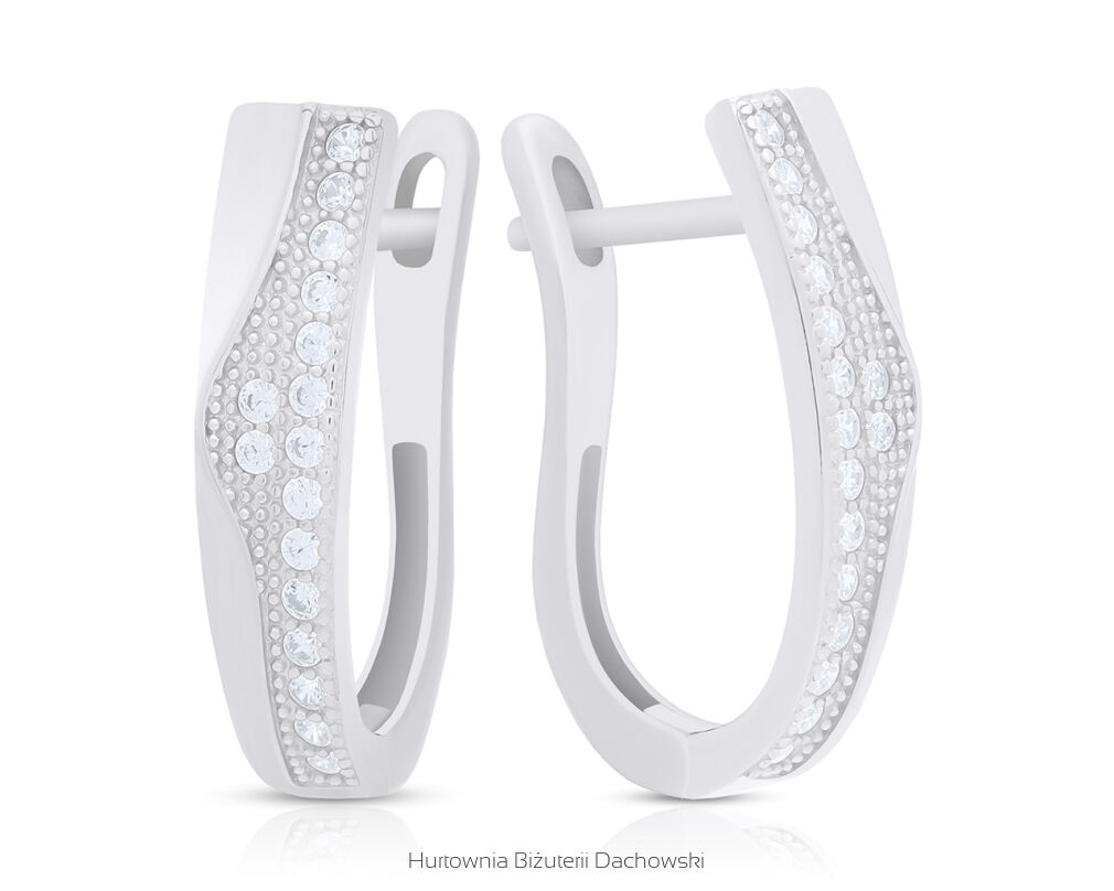 Kolczyki srebrne na angielskim zapięciu cyrkonie