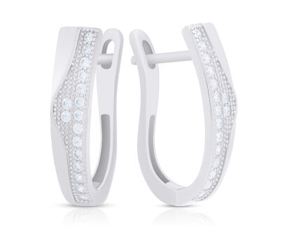 Kolczyki srebrne na angielskim zapięciu cyrkonie