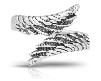 Pierścionek srebrny skrzydła regulowany pr.925 - 2