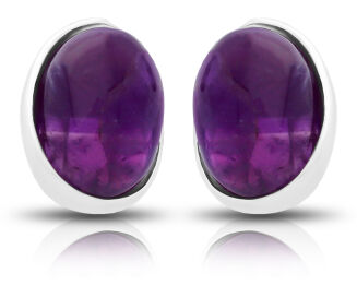 Kolczyki srebrne z naturalnym ametystem pr.925 - 2