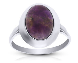 Pierścionek srebrny z naturalnym Ametystem pr.925 - 2