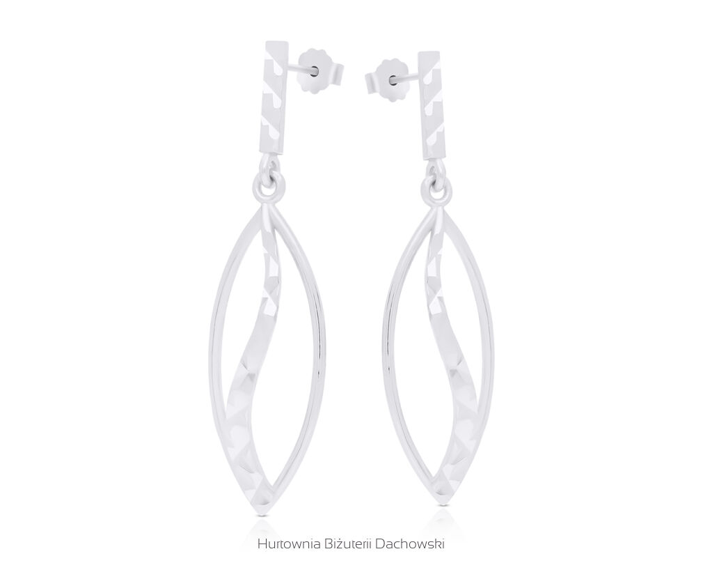 Kolczyki srebrne wiszące diamentowane pr.925