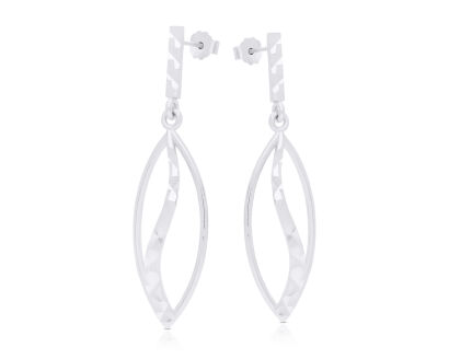 Kolczyki srebrne wiszące diamentowane pr.925