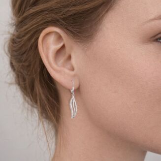 Kolczyki srebrne wiszące smukłe cyrkonie pr.925 - 2