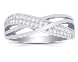 Pierścionek srebrny 925 z cyrkoniami - 2