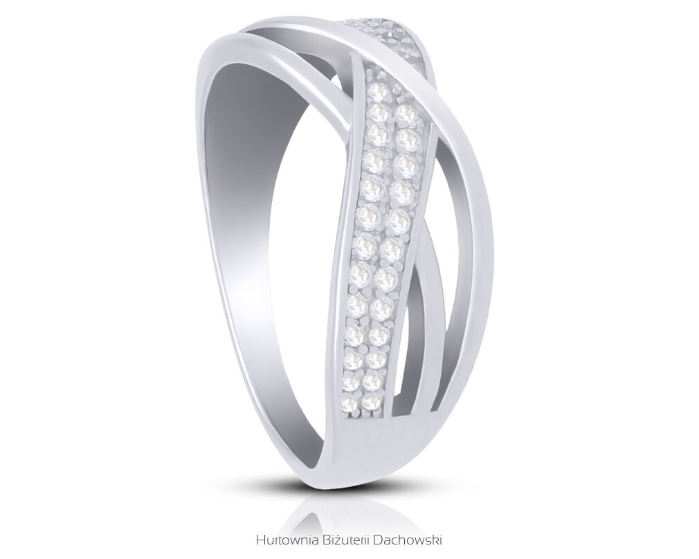 Pierścionek srebrny 925 z cyrkoniami