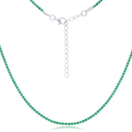 Naszyjnik srebrny kolia z zielonymi kamieniami