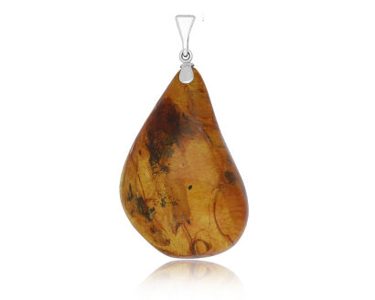 Zawieszka srebrna z naturalnym bursztynem pr.925