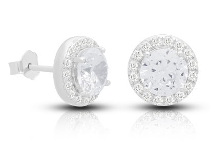 Kolczyki srebrne sztyfty z cyrkoniami pr.925