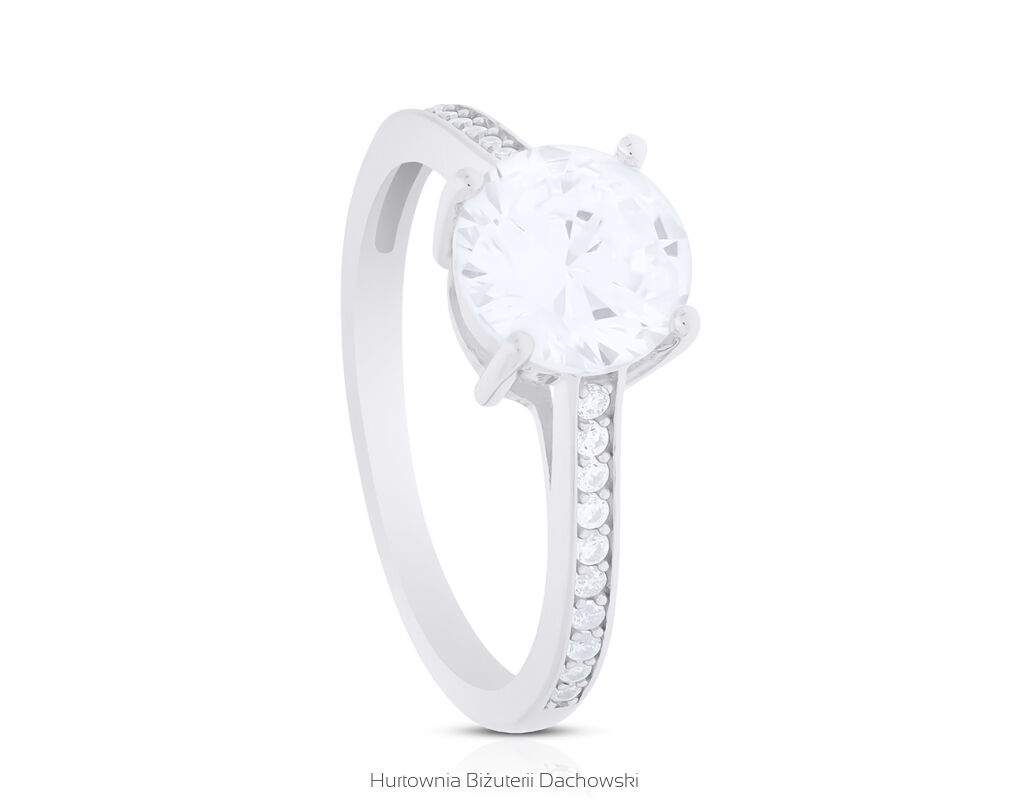 Pierścionek srebrny z cyrkoniami pr.925